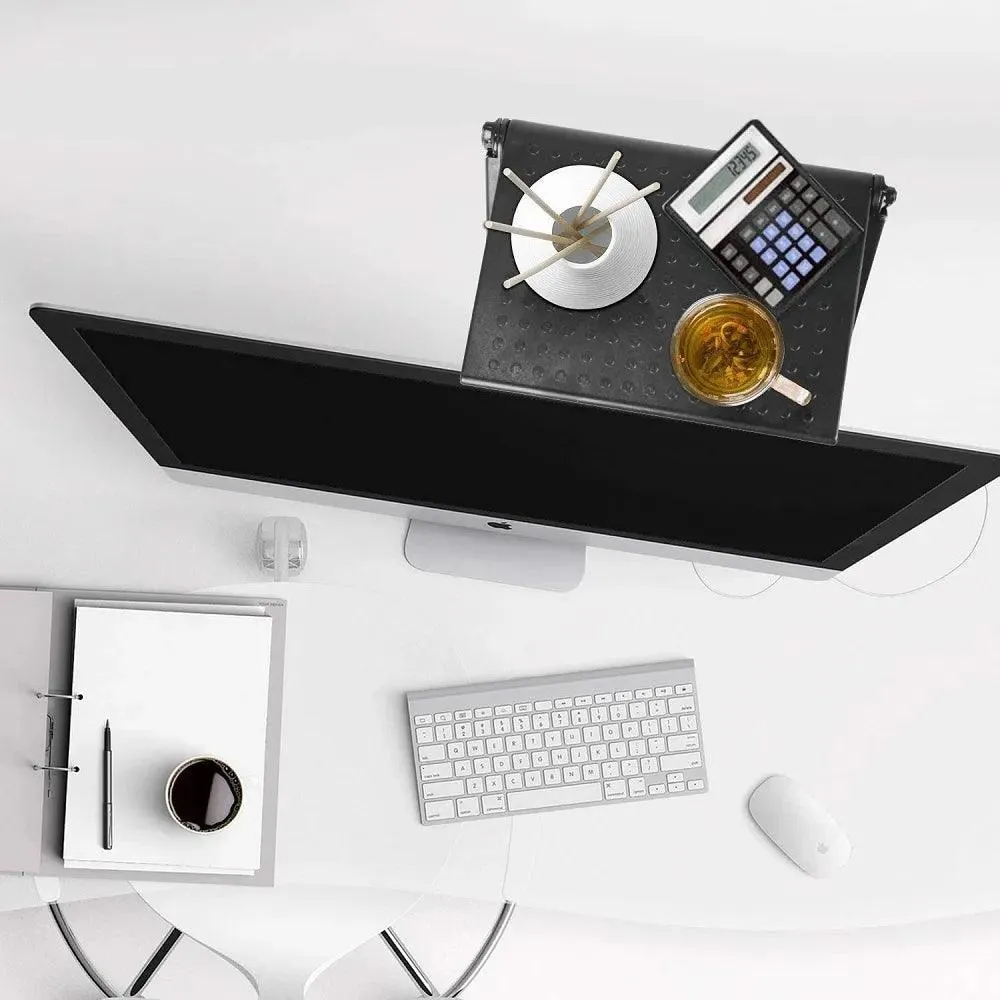 Desktop Media Storage Rack: Adjustable Tilt Tech Stand for Workspace Organization