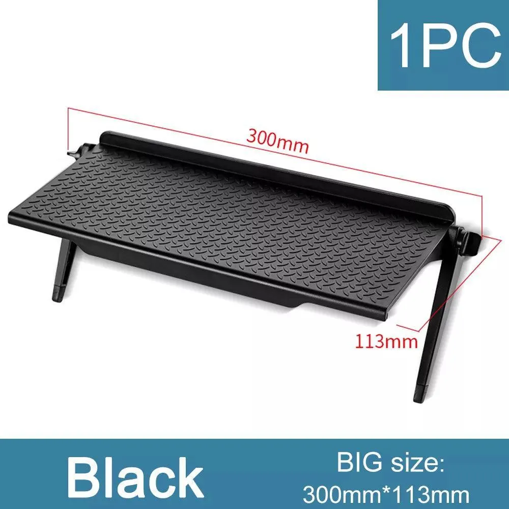 Desktop Media Storage Rack: Adjustable Tilt Tech Stand for Workspace Organization