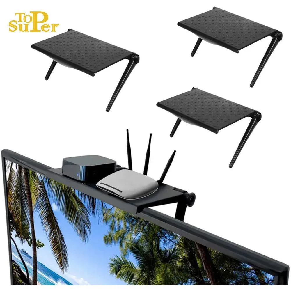 Desktop Media Storage Rack: Adjustable Tilt Tech Stand for Workspace Organization