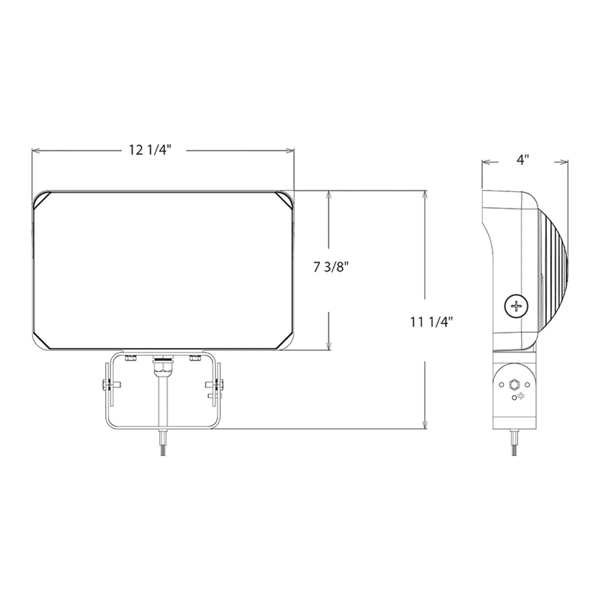Dusk To Dawn LED Flood Light, 120/140/160W, 30K/40K/50K, 120-277V, Trunnion Mount