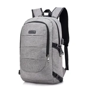 Dxyizu Oxford Men's Casual BackPack With Anti-Theft Lock And USB Charging Port-Ash Dxyizu Oxford Men's Casual BackPack With Anti-Theft Lock And USB Charging Port-Ash