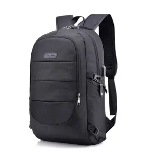 Dxyizu Oxford Men's Casual BackPack With Anti-Theft Lock And USB Charging Port-Black Dxyizu Oxford Men's Casual BackPack With Anti-Theft Lock And USB Charging Port-Black