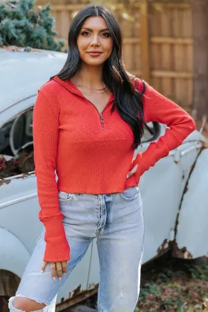 Free People Red Midnight Half Zip Pullover Free People Red Midnight Half Zip Pullover