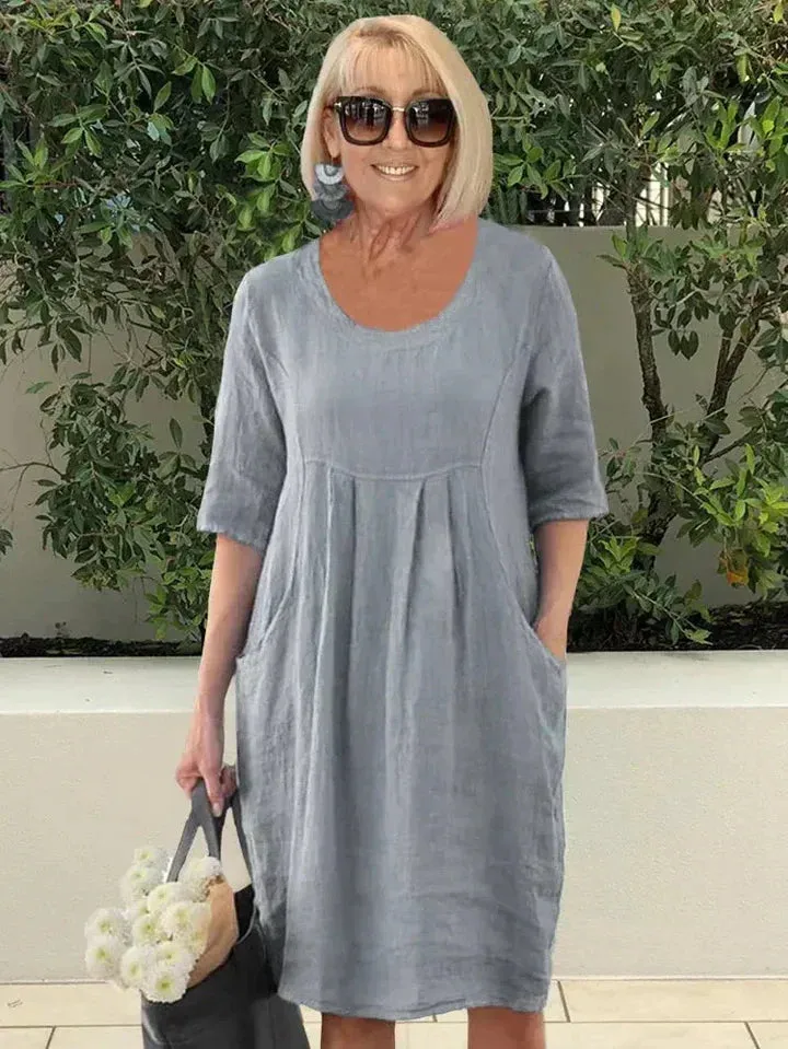 Freya | Effortless Midi Dress with Pockets