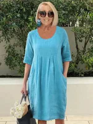 Freya | Effortless Midi Dress with Pockets Freya | Effortless Midi Dress with Pockets
