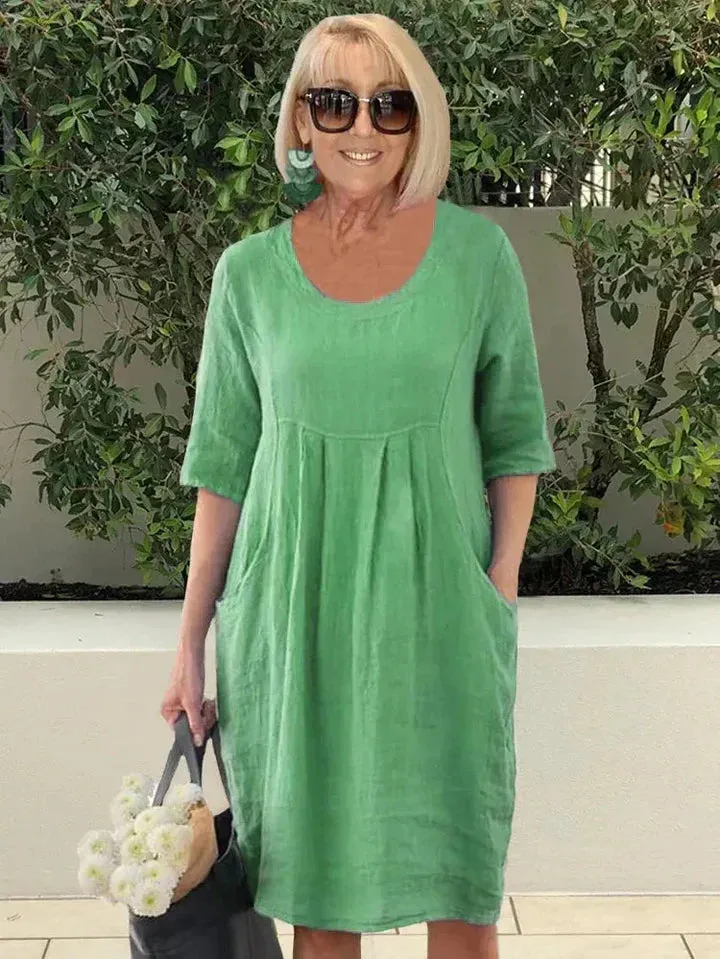 Freya | Effortless Midi Dress with Pockets