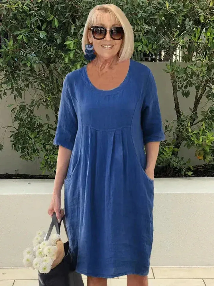 Freya | Effortless Midi Dress with Pockets