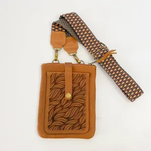 Gia leather tan cellphone sling Gia leather tan cellphone sling