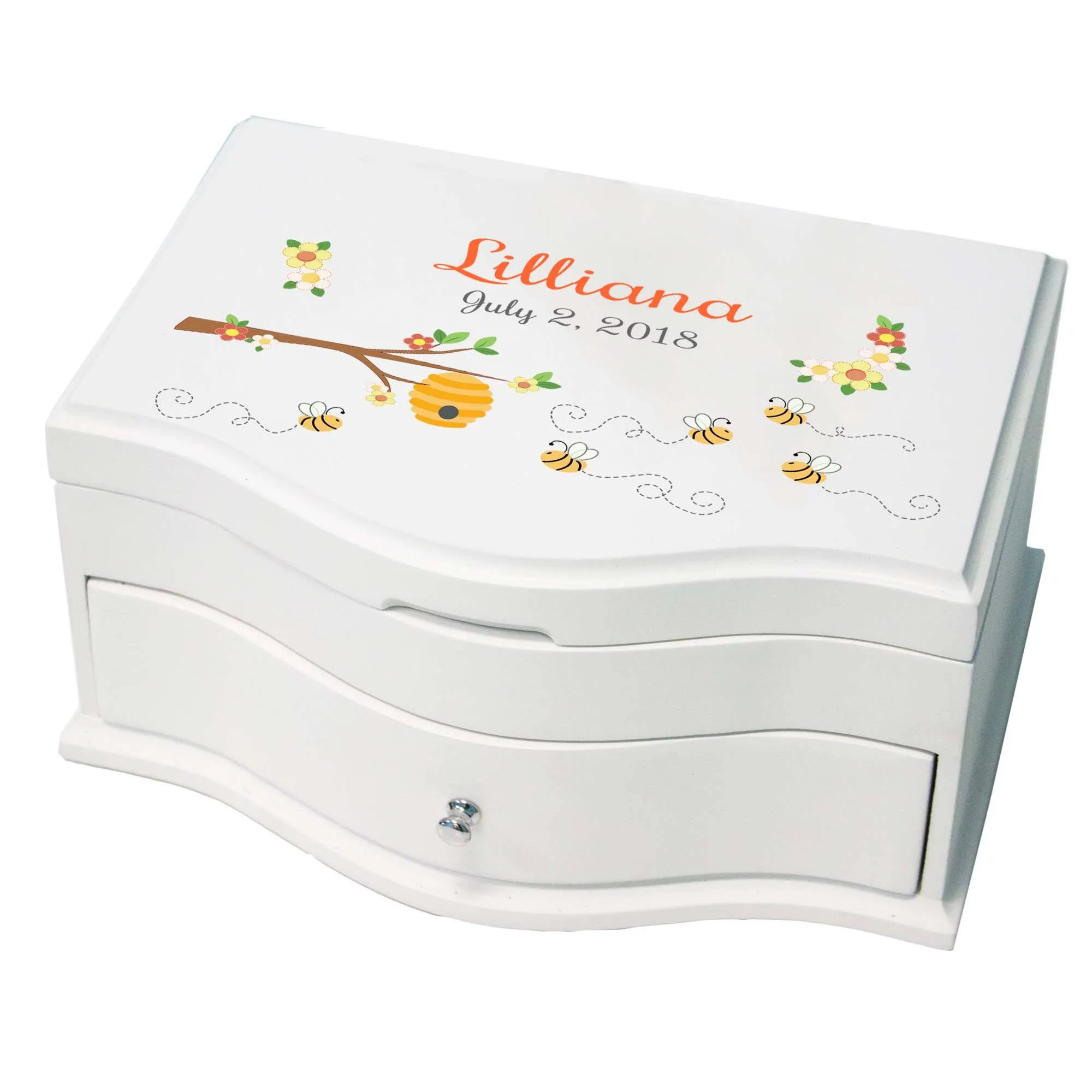 Girl's Princess Jewelry Box - Honey Bees