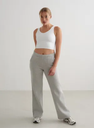 Grey Melange Wide Sweatpants Grey Melange Wide Sweatpants