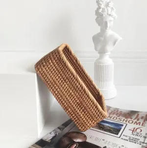 Handmade Rattan Tray Basket - Rustic Charm and Practical Functionality Handmade Rattan Tray Basket - Rustic Charm and Practical Functionality