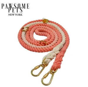 HANDS FREE DOG ROPE LEASH - OMBRE LIGHT CORAL HANDS FREE DOG ROPE LEASH - OMBRE LIGHT CORAL