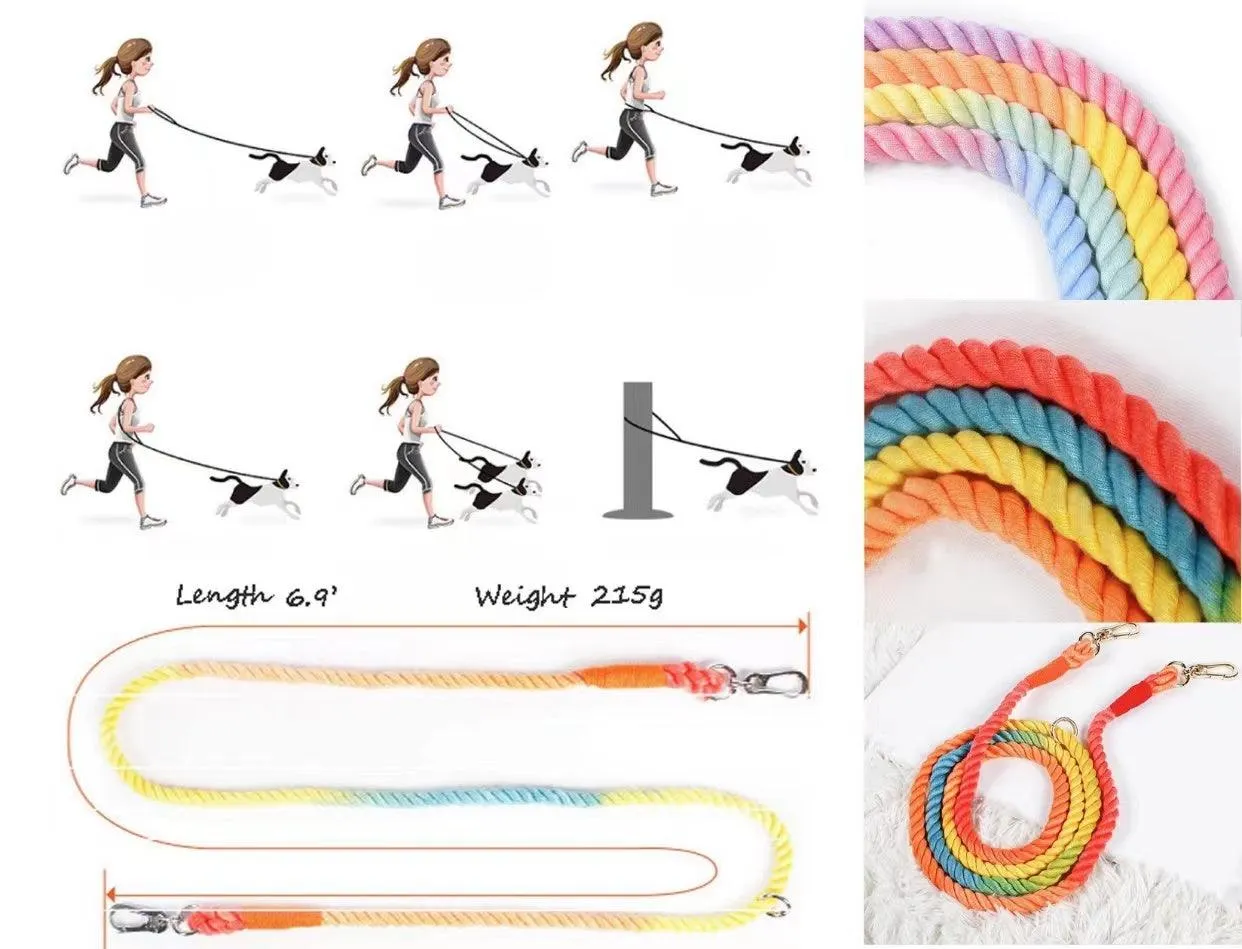 HANDS FREE DOG ROPE LEASH - PLUM