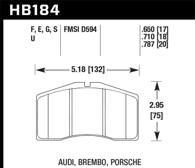 Hawk ER-1 Race Front Brake Pads - 93-94 Porsche 911 3.6L Turbo - HB184D.650