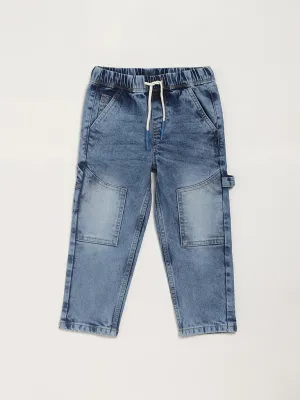 HOP Kids Solid Blue Jeans HOP Kids Solid Blue Jeans