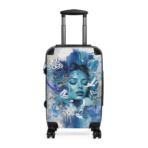 Journey Through Dreams - Ethereal Blue Urban Art Suitcase Journey Through Dreams - Ethereal Blue Urban Art Suitcase