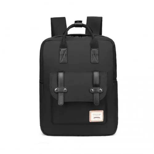 Kono Casual Daypack Lightweight Backpack - Water Resistant & Versatile Design, Full Black