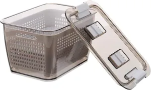 Kuber Industries Large Refrigerator Storage Crisper with Lid & Detachable Hollow Basket-Pack of 2 (Brown) Kuber Industries Large Refrigerator Storage Crisper with Lid & Detachable Hollow Basket-Pack of 2 (Brown)