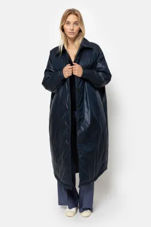 Lalee Navy Long Duffel Coat | Night Sky Blue Lalee Navy Long Duffel Coat | Night Sky Blue