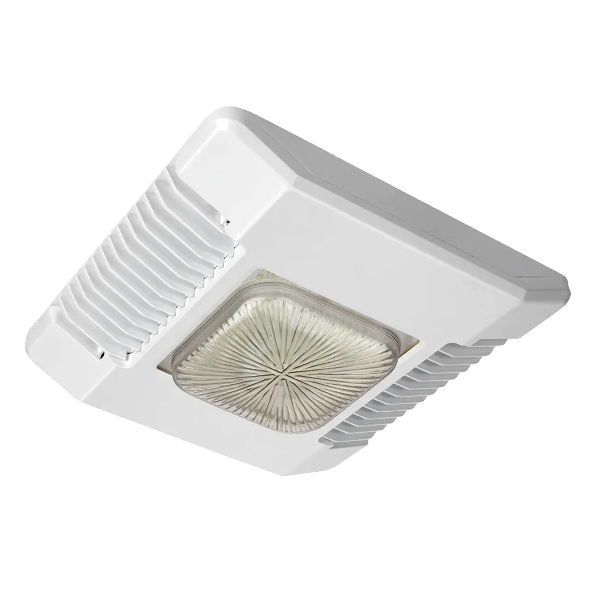 LED Gas Station Canopy Light, 120-277V, Drop Lens