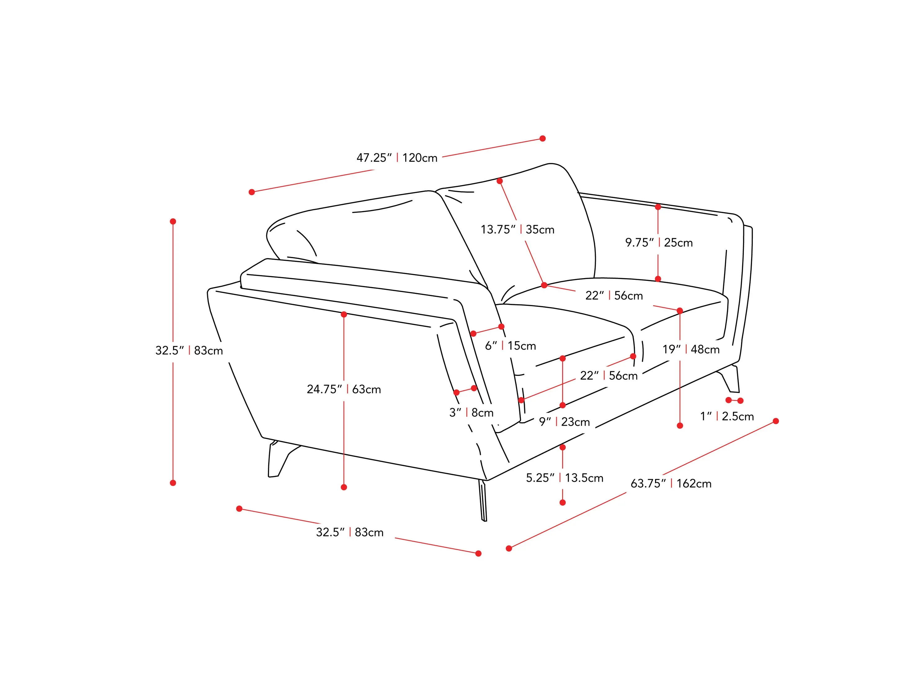 Light Grey 2 Seat Sofa Loveseat