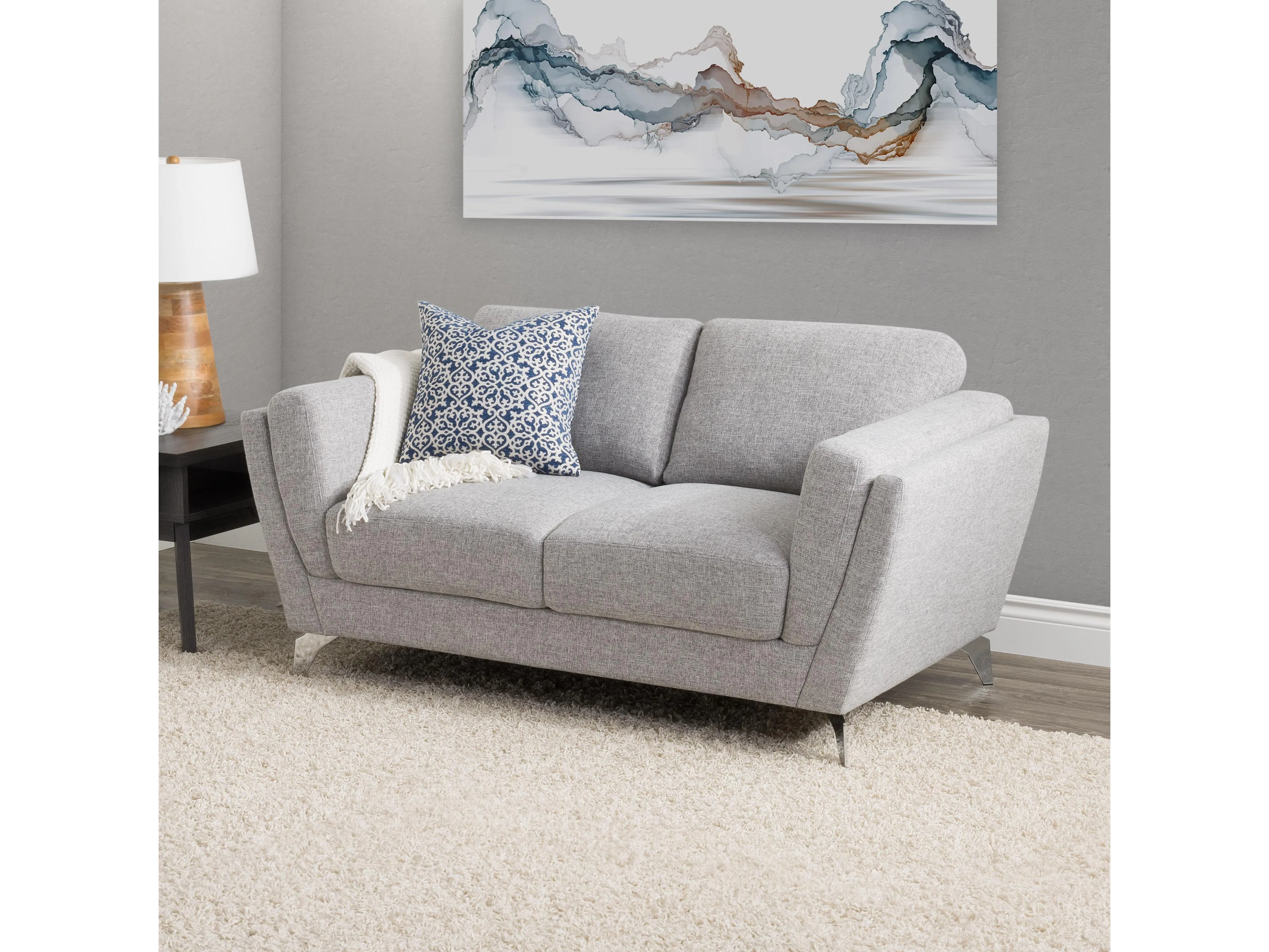 Light Grey 2 Seat Sofa Loveseat