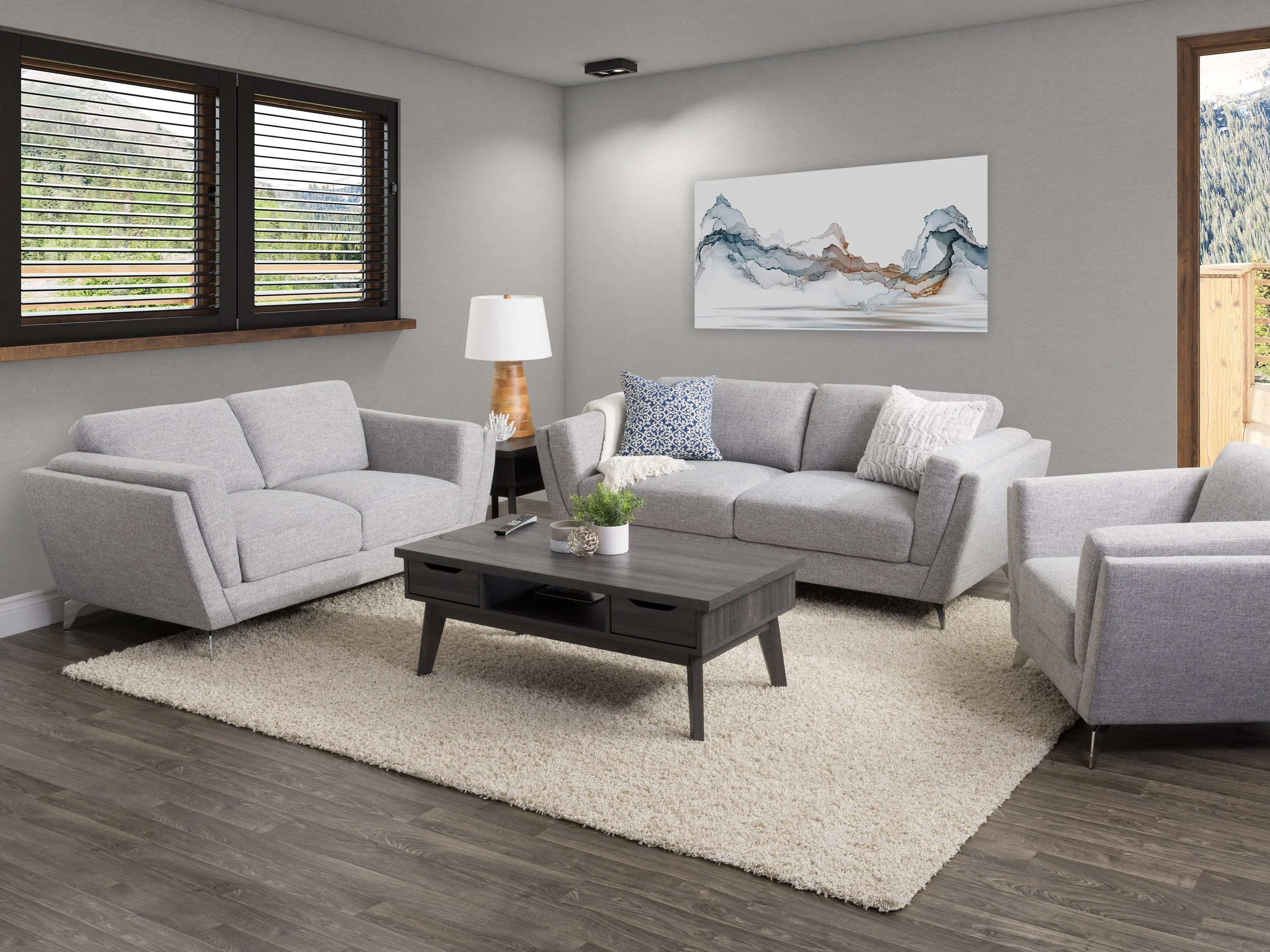 Light Grey 2 Seat Sofa Loveseat