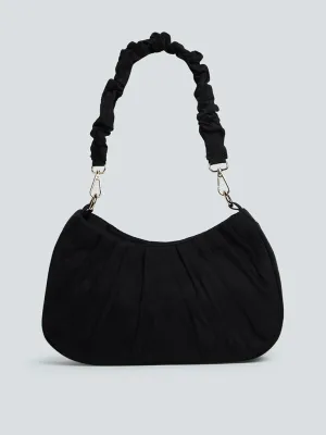 LOV Black Suede Hand Bag LOV Black Suede Hand Bag
