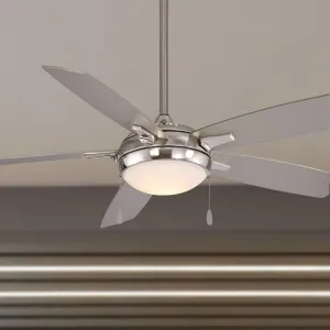 Lun-Aire LED 54" Nickel Ceiling Fan with Pull Chain Lun-Aire LED 54" Nickel Ceiling Fan with Pull Chain