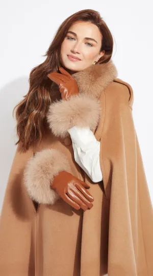Luxy Leather & Fur Gloves - Tan Luxy Leather & Fur Gloves - Tan