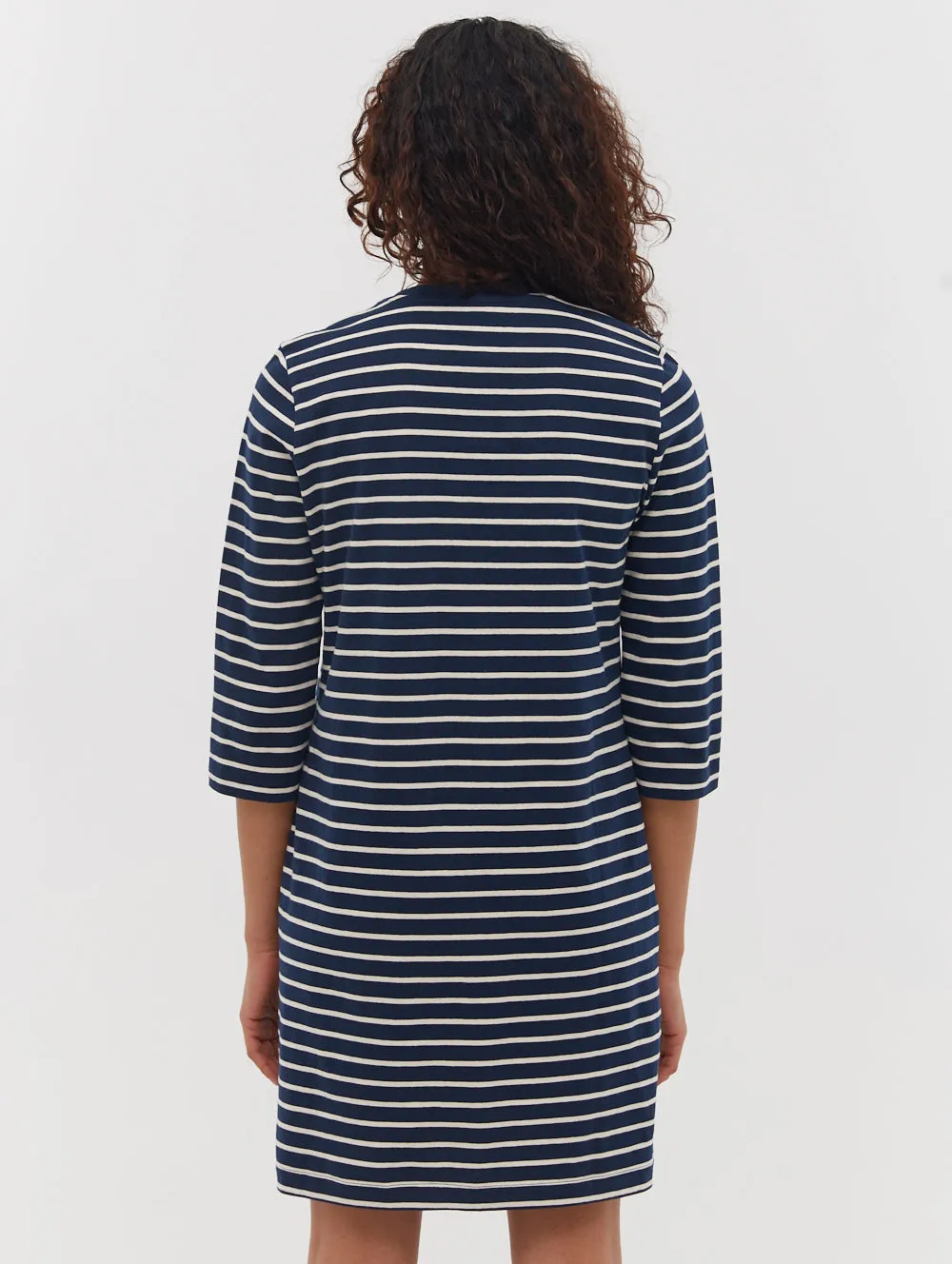 Mab Striped 3/4 Sleeve Dress