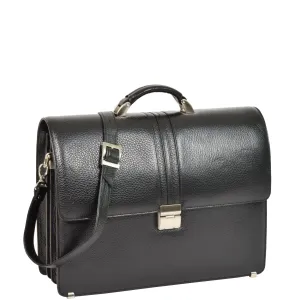 Mens Leather Briefcase Italian Cowhide Business Office Laptop Satchel Bag A317 Black Mens Leather Briefcase Italian Cowhide Business Office Laptop Satchel Bag A317 Black