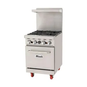 Migali C-RO4-NG 24” Four Burner Natural Gas Range With Standard Oven Migali C-RO4-NG 24” Four Burner Natural Gas Range With Standard Oven