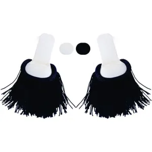 Military Uniform Black & White Viscose Epaulette Pair Military Uniform Black & White Viscose Epaulette Pair