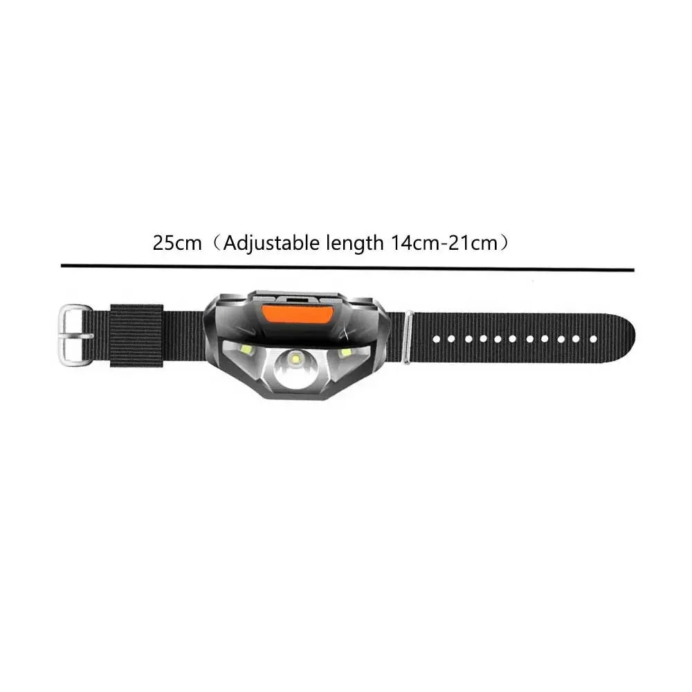 Mini Head Lamp 3 Modes Waterproof COB LED Flashlight Headlight Headlamp Torch Lanterna with Headband wrist Strap Use AA Battery