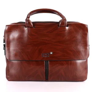 Mont Blanc Men's Formal Genuine Leather Bag- Brown Mont Blanc Men's Formal Genuine Leather Bag- Brown