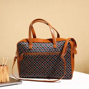 Multicolor - Handcrafted Ajrakh Block Printed Modal Silk Laptop Bag (15 x 13 in) Multicolor - Handcrafted Ajrakh Block Printed Modal Silk Laptop Bag (15 x 13 in)