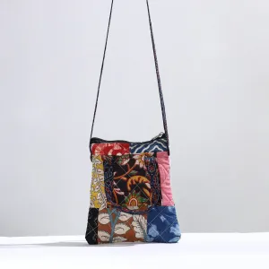Multicolor - Handmade Quilted Cotton Patchwork Sling Bag 28 Multicolor - Handmade Quilted Cotton Patchwork Sling Bag 28