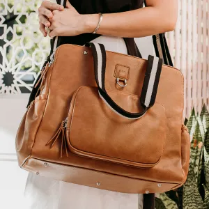 OiOi Faux Leather Triple Tote Nappy Bag tan OiOi Faux Leather Triple Tote Nappy Bag tan