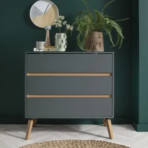 Otto Chest of Drawers Wide 3 Drawer in Grey Otto Chest of Drawers Wide 3 Drawer in Grey