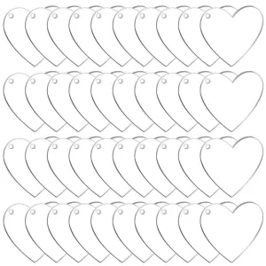 Pack Of 40 - 2-Inch Acrylic Heart Keychain Blanks Pack Of 40 - 2-Inch Acrylic Heart Keychain Blanks