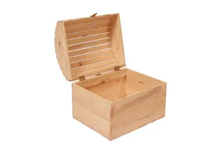 Pine wood Treasure Chest Box Pine wood Treasure Chest Box