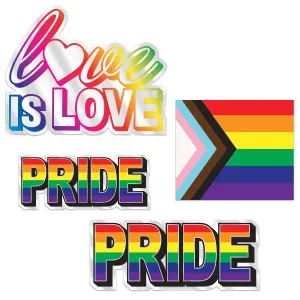 Plastic Pride Party Cutouts (4 per Package) Plastic Pride Party Cutouts (4 per Package)