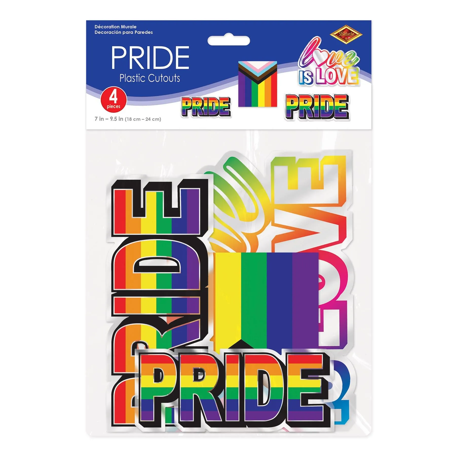 Plastic Pride Party Cutouts (4 per Package)
