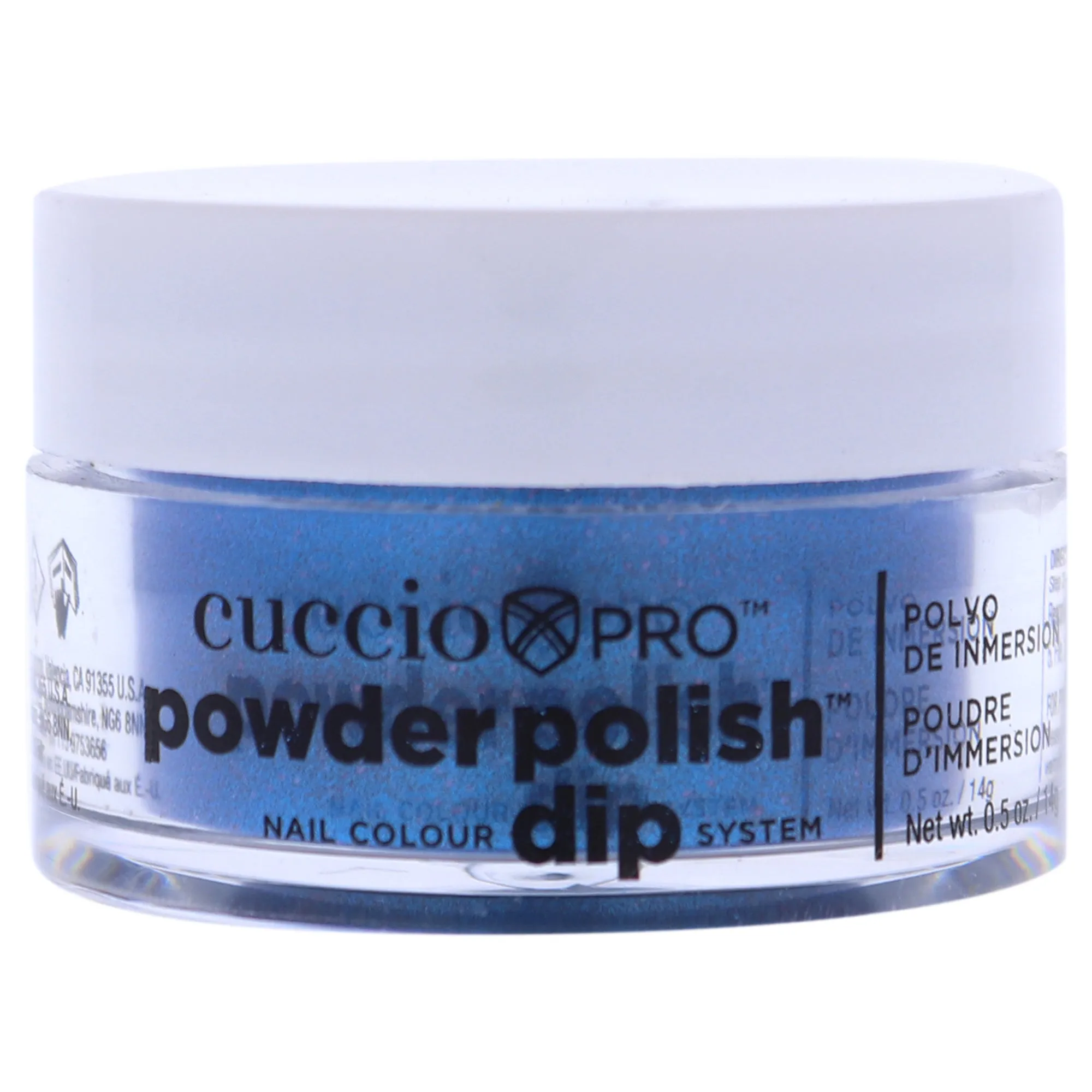 Pro Powder Polish Nail Colour Dip System - Blue With Pink Glitter by Cuccio for Women - 0.5 oz Nail Powder