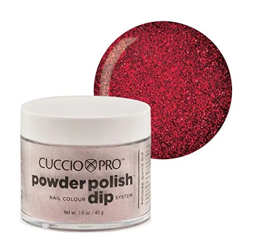 Pro Powder Polish Nail Colour Dip System - Dark Red Glitter by Cuccio for Women - 1.6 oz Nail Powder