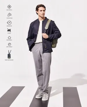 Rare Rabbit Men Travel-25 Grey Button And Zip Closure Plain Trouser Rare Rabbit Men Travel-25 Grey Button And Zip Closure Plain Trouser