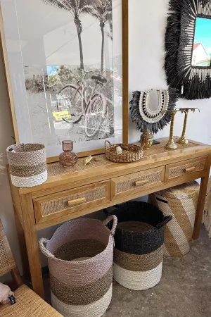 Rattan Console Wood w/Rattan Rattan Console Wood w/Rattan