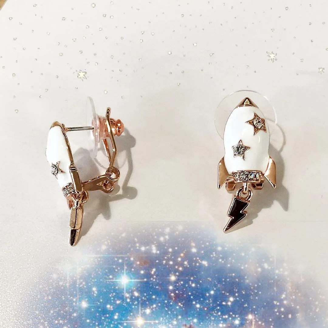 Rocket Earrings and Short Chain Necklace