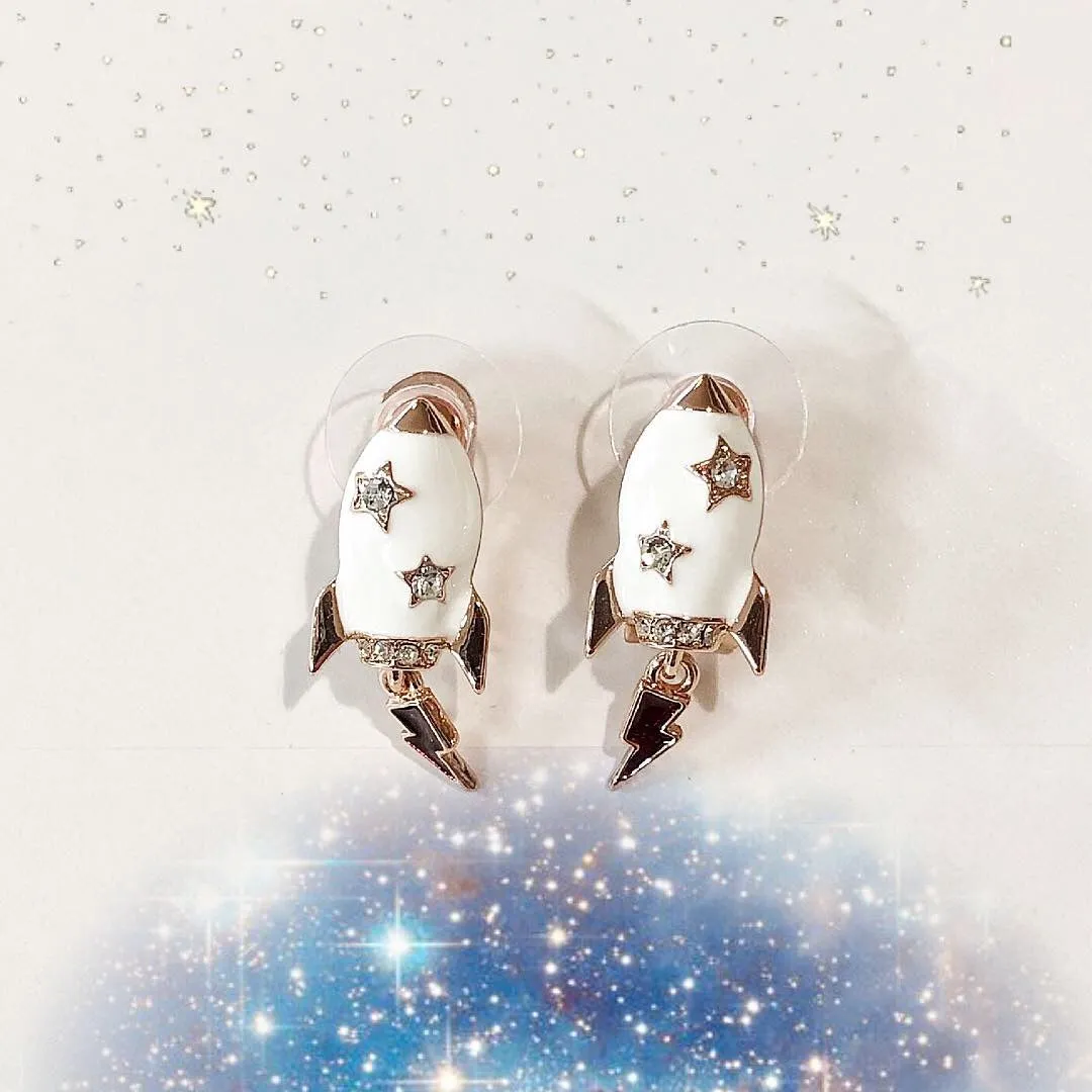 Rocket Earrings and Short Chain Necklace